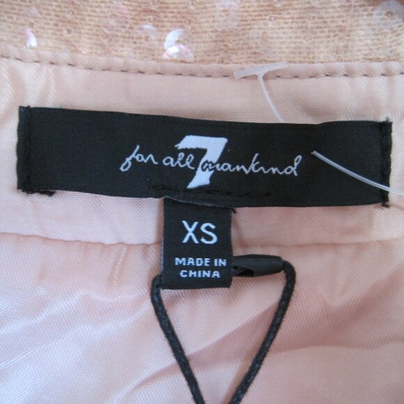 7 For All Mankind Sequin Button Down Shirt in Peach - Picture 3 of 9